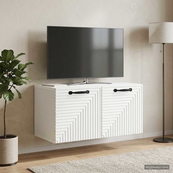 Fali TV szekrény Fehér 59,5 x 31 x 30 cm Szerelt Fa