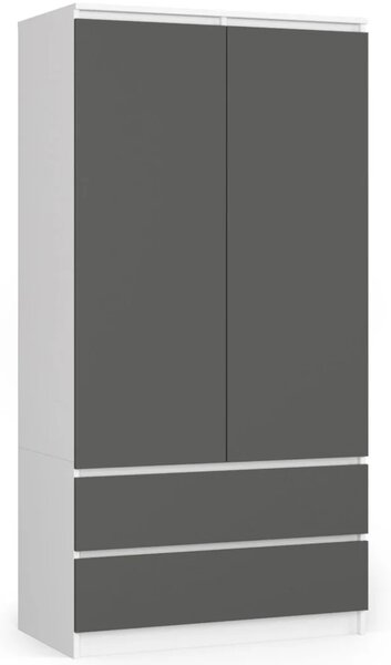 Fiókos szekrény 90 cm LOTA - fehér / szürke