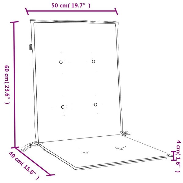 Székpárna szett - 6 db alacsony háttámlás - Melange bézs - 100x50x4cm