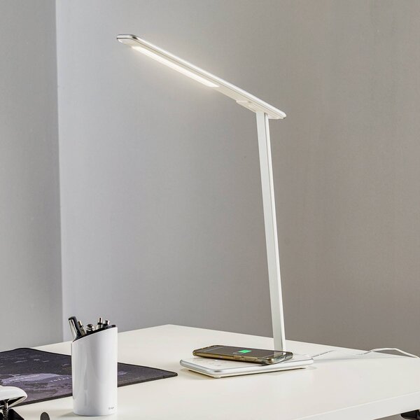 Aluminor LED asztali lámpa Orbit indukciós, ezüst, dimmelhető, Króm / ezüst, Dolgozószoba / Iroda, fém, Modern