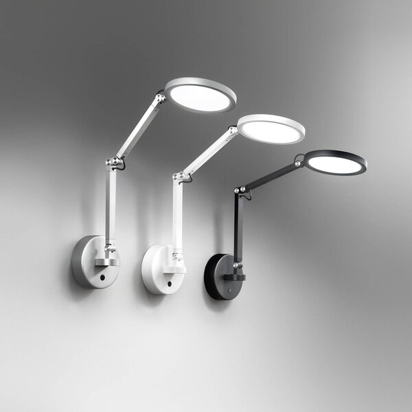 Fabas Luce Regina LED fali lámpa, fekete, CCT, fényerőszabályzó, állítható,, dimmelhető, Fekete, Hálószoba, fém, Modern