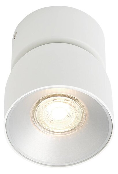 Nordlux Downlight Pitcher, fehér/ezüst, 1 izzó, fém, GU10, dimmelhető, Fehér / opál, Nappali / Étkező, fém, Modern
