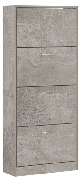 VidaXL betonszürke szerelt fa cipőszekrény 63x24x147 cm