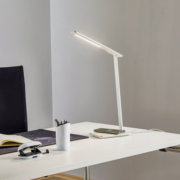 Aluminor LED asztali lámpa Orbit indukciós, ezüst, dimmelhető, Króm / ezüst, Dolgozószoba / Iroda, fém, Modern
