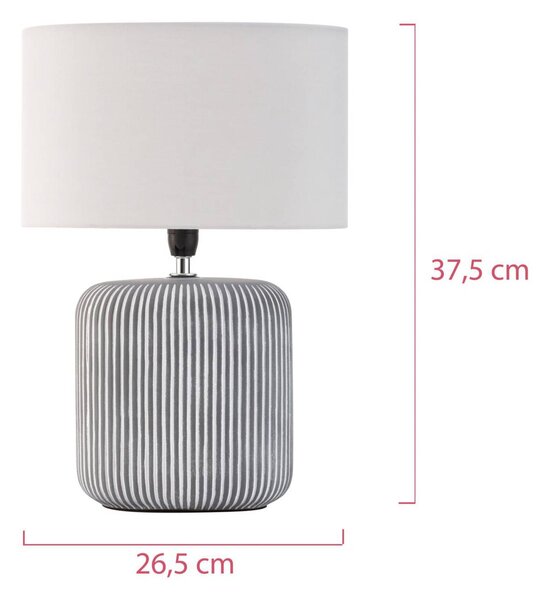 Pauleen Pure Shine kerámia alappal és textil ernyő, Fehér / opál, Nappali / Étkező, Kerámia, Fiatalos életstílus