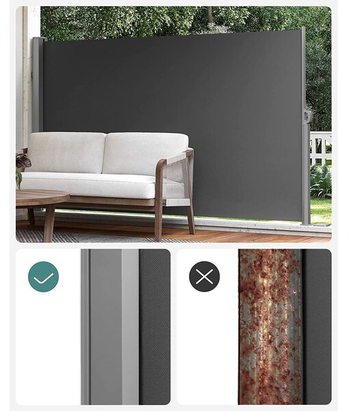 Oldalsó napellenző erkélyre és teraszra 300 x 160, cm, füstszürke