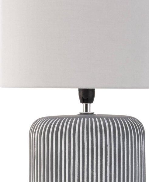Pauleen Pure Shine kerámia alappal és textil ernyő, Fehér / opál, Nappali / Étkező, Kerámia, Fiatalos életstílus