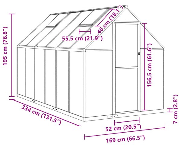 VidaXL Melegház - Alumínium - 5,64m²