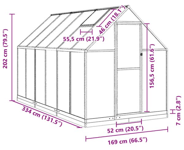 VidaXL Üvegház - Alumínium - 5,64 m²