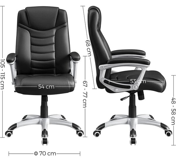Songmics Ergonomikus irodai szék, állítható magasságú forgószék