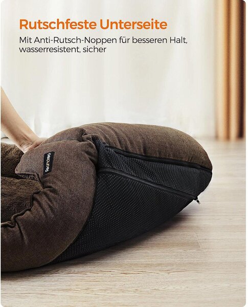 Kutyaágy, kivehető huzattal, L-es méret, barna | FEANDREA