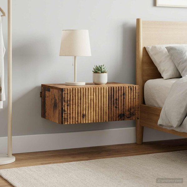 Fali éjjeli szekrény 2 db Antik Fa 49 x 34,5 x 20 cm Szerelt Fa