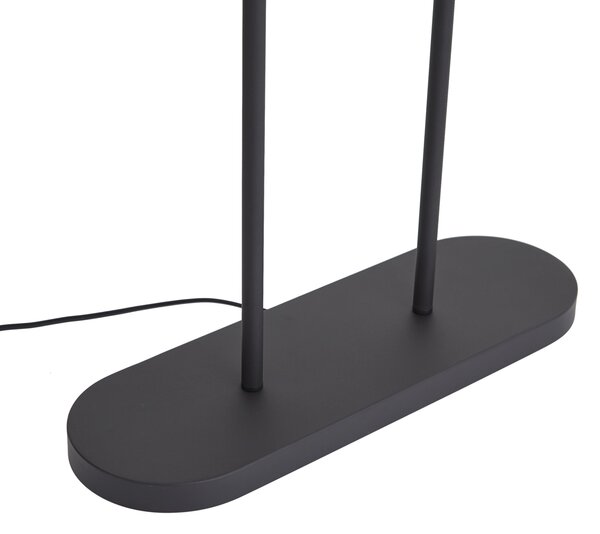 Fekete állólámpa fekete ovális lámpabúrával 50 cm - Thijmen