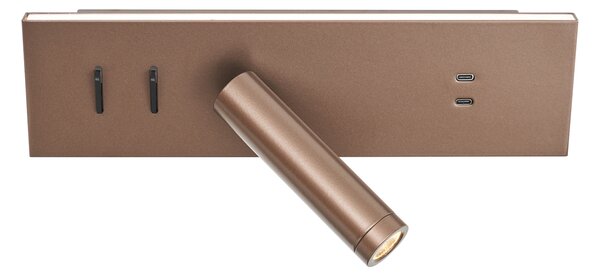 2 darabos modern sötét bronz állítható fali lámpa USB-C-vel, LED-del - Modric