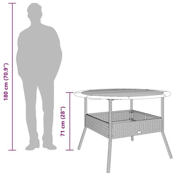 VidaXL Kerek Kerti Asztal - Akácfa - Ø110cm