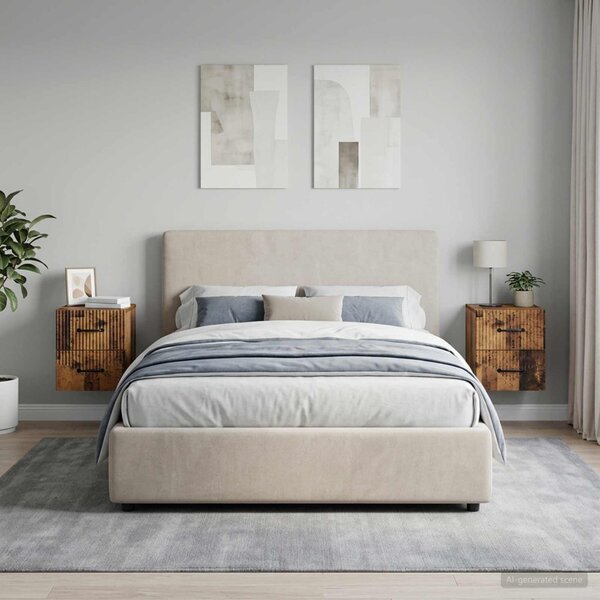 Fali éjjeli szekrény 2 db Antik Fa 34,5 x 33 x 40 cm Szerelt Fa