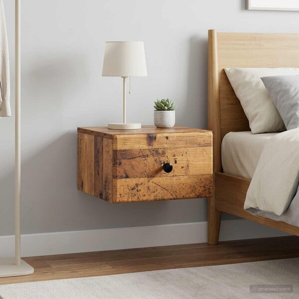 Fali éjjeli szekrény 2 db Antik Fa 34,5 x 33 x 20 cm Szerelt Fa