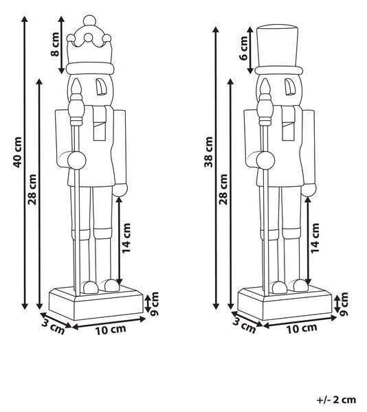 Kétdarabos dekorfigura szett FLATEY 40 cm Diótörő Piros