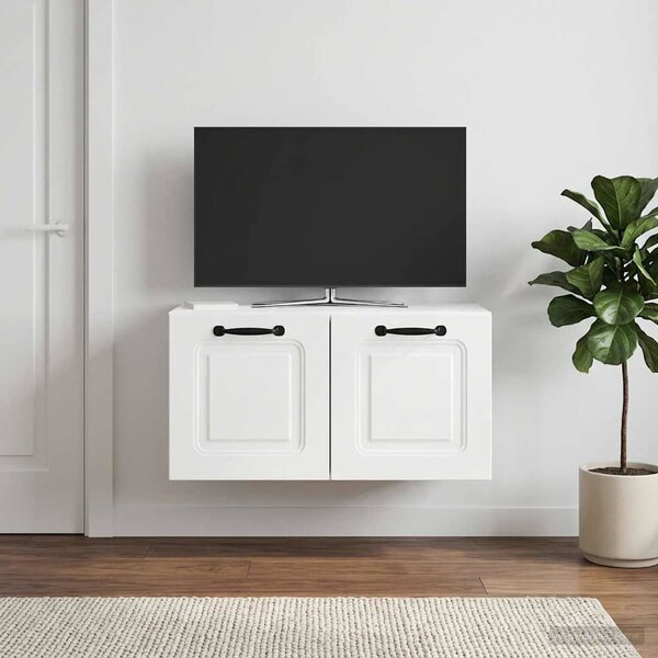Fali TV szekrény Magasfényű Fehér 59,5 x 31 x 30 cm Szerelt Fa