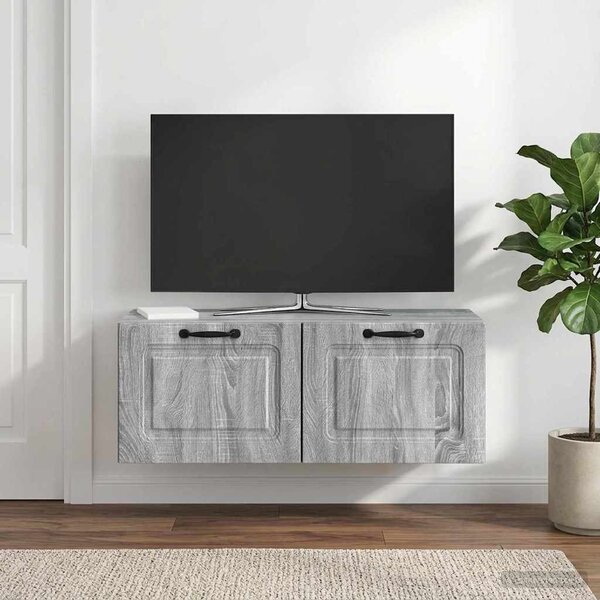 Fali TV szekrény 78,5 x 31 x 30 cm Szürke Sonoma Szerelt Fa