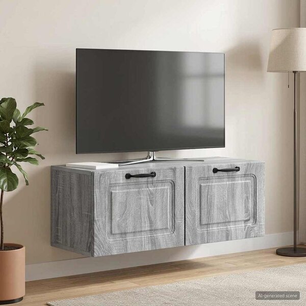 Fali TV szekrény 78,5 x 31 x 30 cm Szürke Sonoma Szerelt Fa