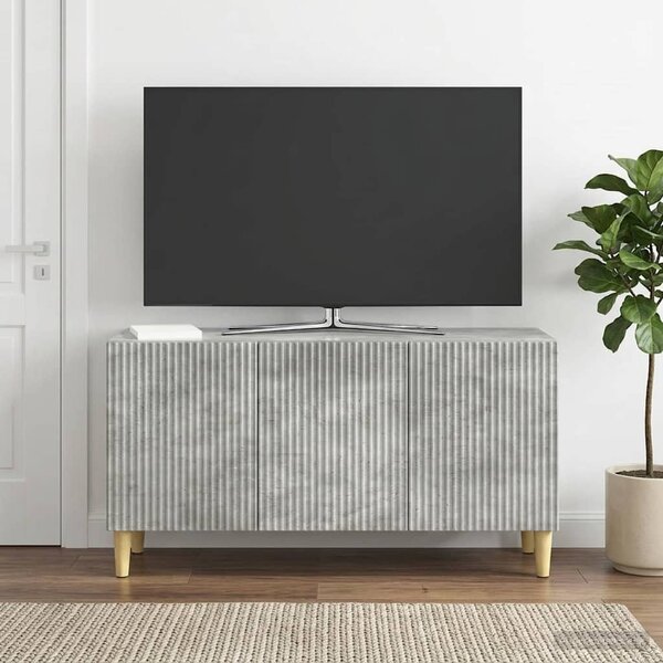 TV szekrény 99 x 34,5 x 50 cm Betonszürke Szerelt Fa