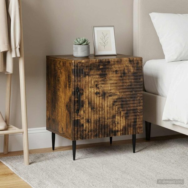 Éjjeliszekrény 2 db Füstös Tölgy 43 x 34,5 x 50 cm Szerelt Fa