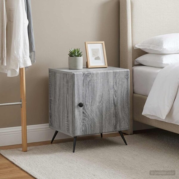 Éjjeliszekrény 2 db Szürke Sonoma 43 x 34,5 x 50 cm Szerelt Fa