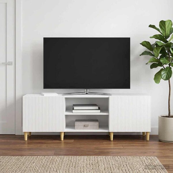 TV szekrény Magasfényű Fehér 150 x 31 x 50 cm Szerelt Fa