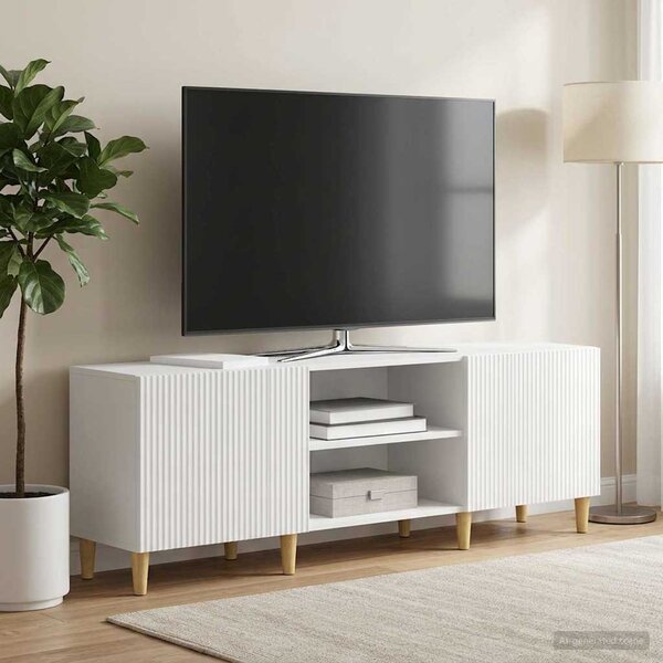 TV szekrény Magasfényű Fehér 150 x 31 x 50 cm Szerelt Fa