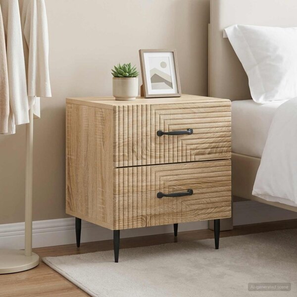 Éjjeliszekrény 2 db Sonoma Tölgy 43 x 34,5 x 47,5 cm Szerelt Fa