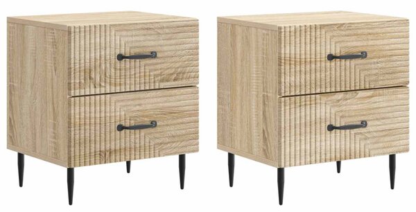 Éjjeliszekrény 2 db Sonoma Tölgy 43 x 34,5 x 47,5 cm Szerelt Fa