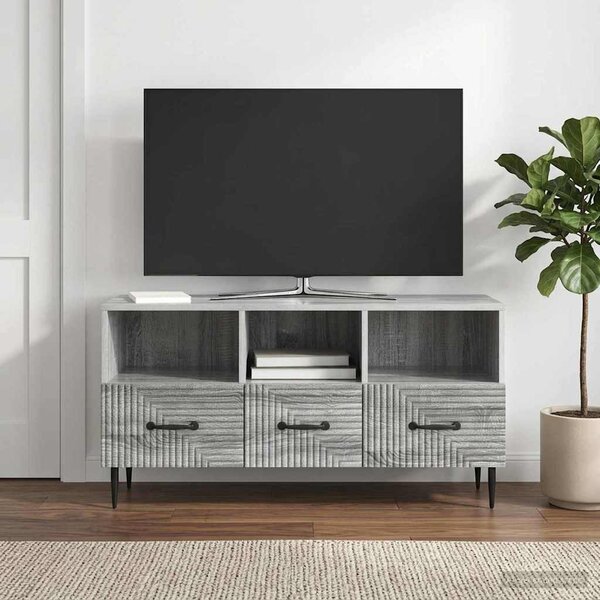 TV szekrény fiókkal Szürke Sonoma 102 x 34,5 x 50 cm Szerelt Fa