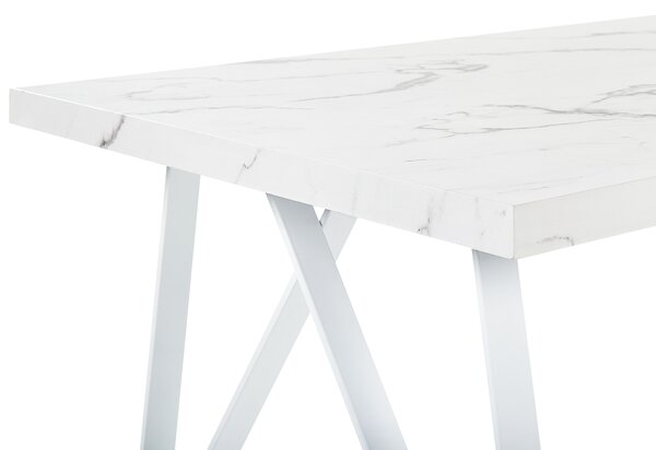 Étkezőasztal GRIEGER Fehér márvány 160 cm 90 cm