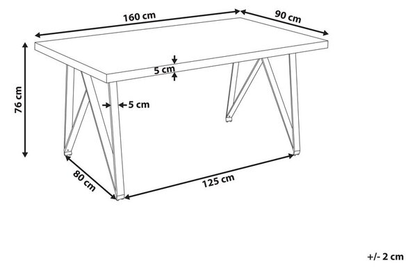 Étkezőasztal GRIEGER Fehér márvány 160 cm 90 cm