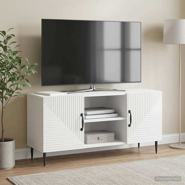 TV szekrény Magasfényű Fehér 102 x 34,5 x 50 cm Szerelt Fa