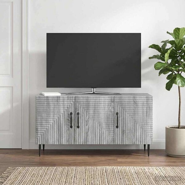 TV szekrény Szürke Sonoma 99 x 34,5 x 50 cm Szerelt Fa