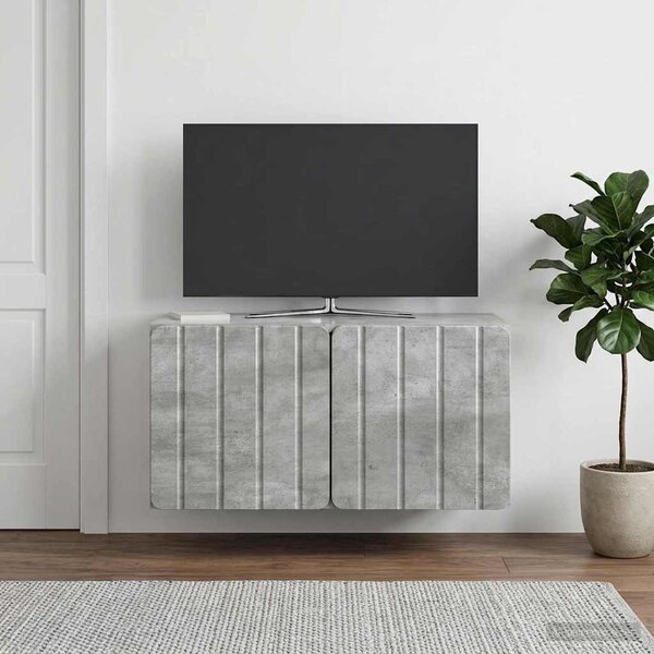 Fali TV szekrény 59,5 x 31 x 30 cm Betonszürke Szerelt Fa