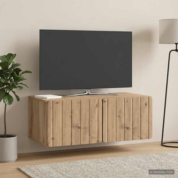 Fali TV szekrény 78,5 x 41 x 30 cm Kézműves Tölgy Szerelt Fa