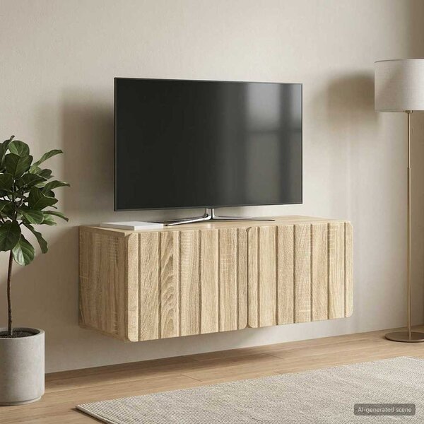 Fali TV szekrény 78,5 x 31 x 30 cm Sonoma Tölgy Szerelt Fa