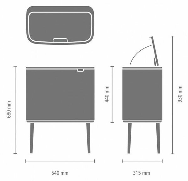 Brabantia Bo Touch Szelektív Szemetes - 34 Liter