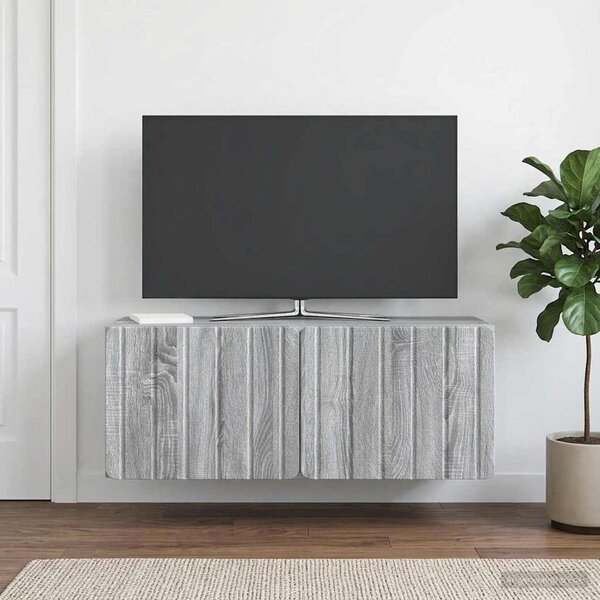 Fali TV szekrény 78,5 x 31 x 30 cm Szürke Sonoma Szerelt Fa