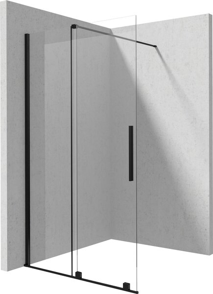 Deante Prizma zuhanykabin fal walk-in 90 cm fekete matt üveg/átlátszó üveg KTJ_N39R