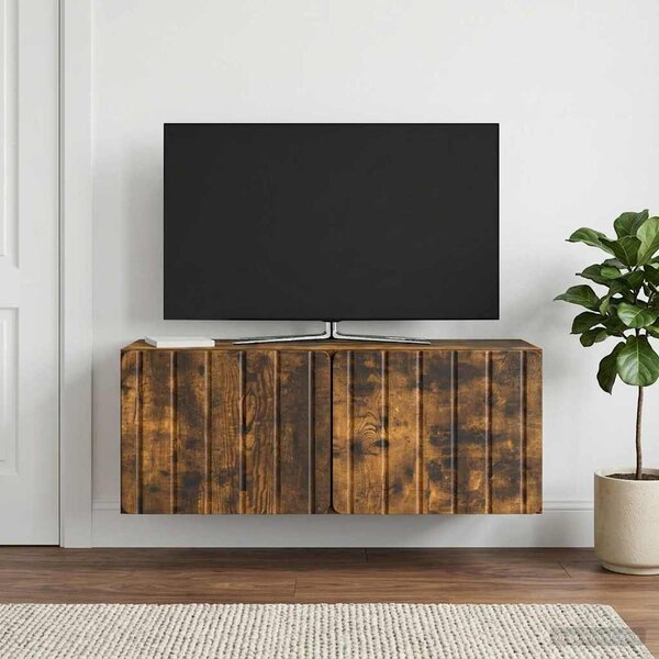 Fali TV szekrény 78,5 x 31 x 30 cm Füstös Tölgy Szerelt Fa