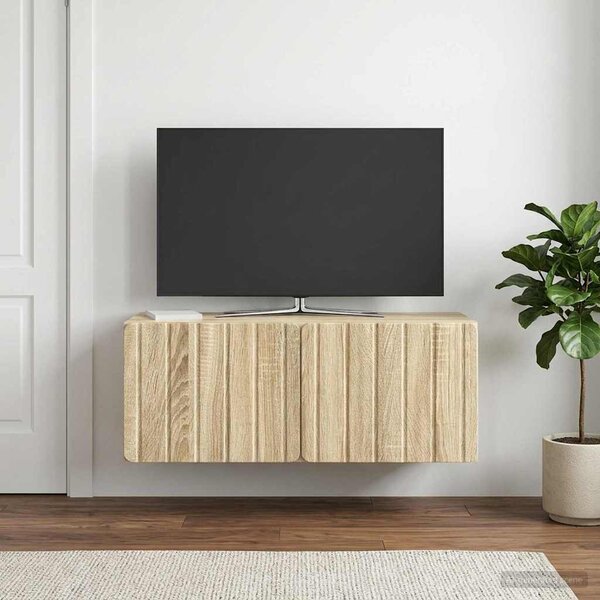 Fali TV szekrény 78,5 x 31 x 30 cm Sonoma Tölgy Szerelt Fa