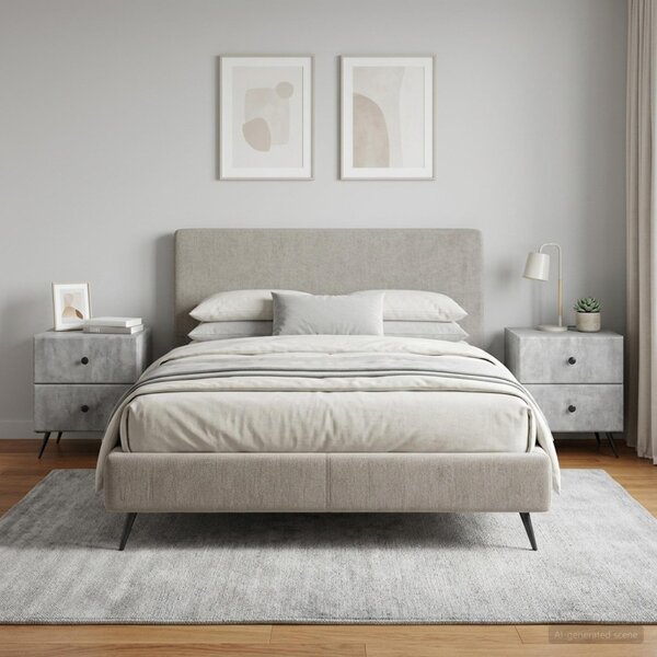 Éjjeliszekrény 2 db Betonszürke 43 x 34,5 x 47,5 cm Szerelt Fa