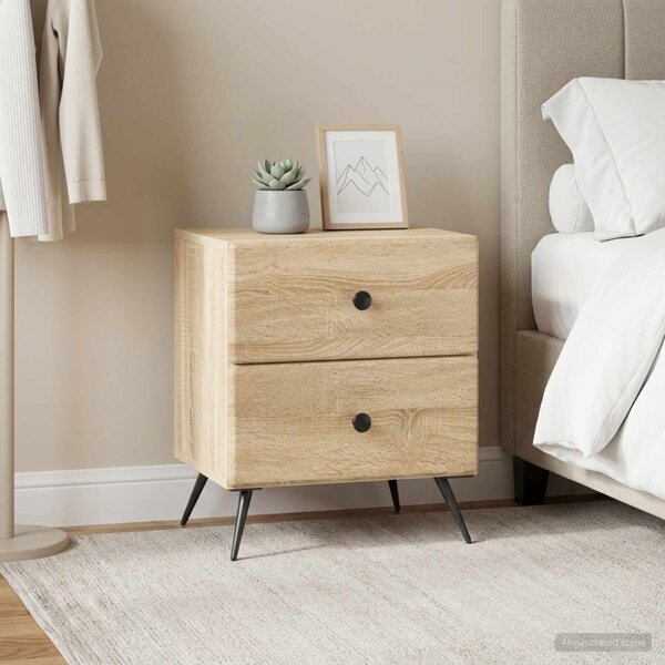 Éjjeliszekrény 2 db Sonoma Tölgy 43 x 34,5 x 47,5 cm Szerelt Fa