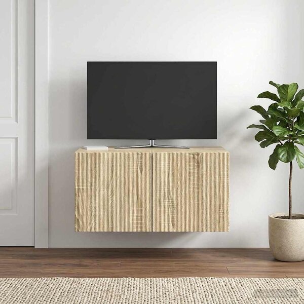 Fali TV szekrény 59,5 x 41 x 30 cm Sonoma Tölgy Szerelt Fa