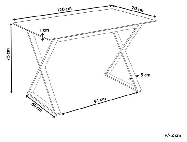 Étkezőasztal ATTICA Fehér 120 cm 70 cm Edzett üveg
