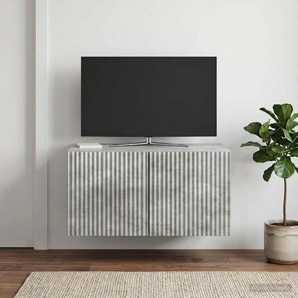 Fali TV szekrény 59,5 x 41 x 30 cm Betonszürke Szerelt Fa